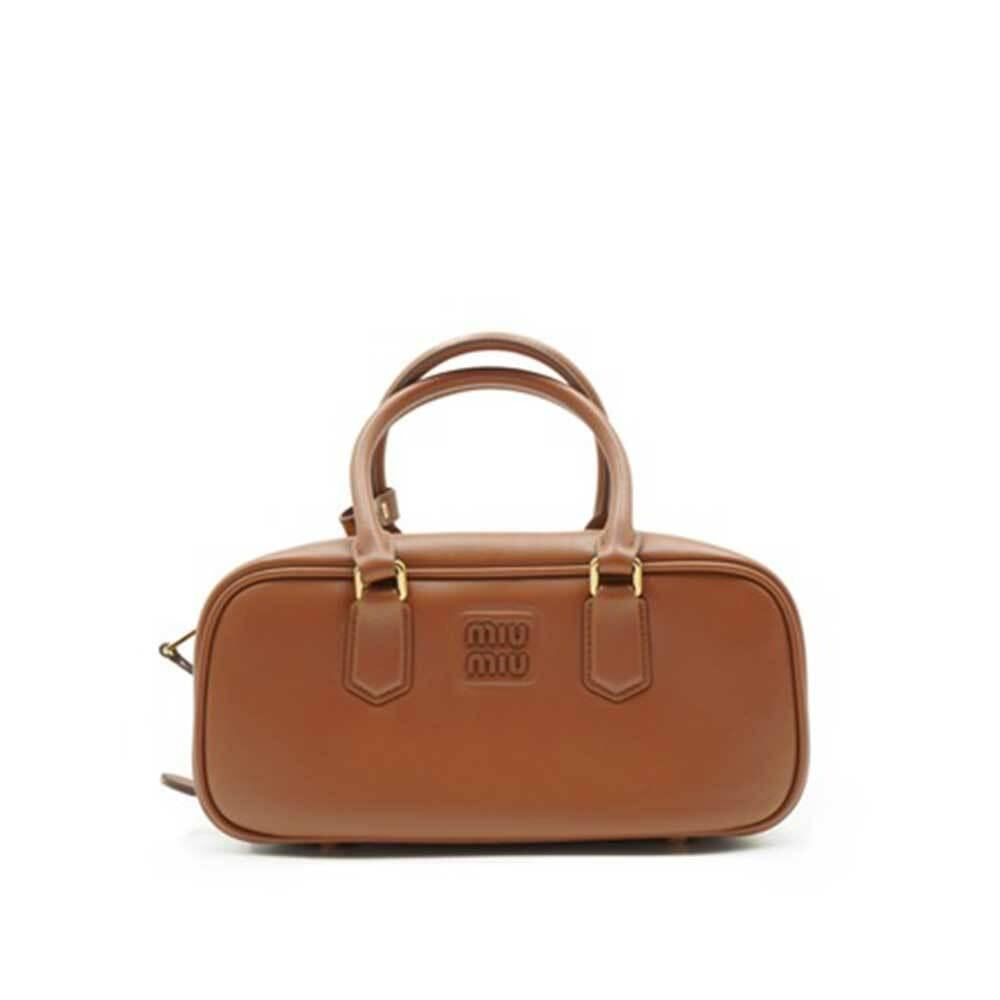 Miu Miu Large Arcadie Leather Tote Bag Black