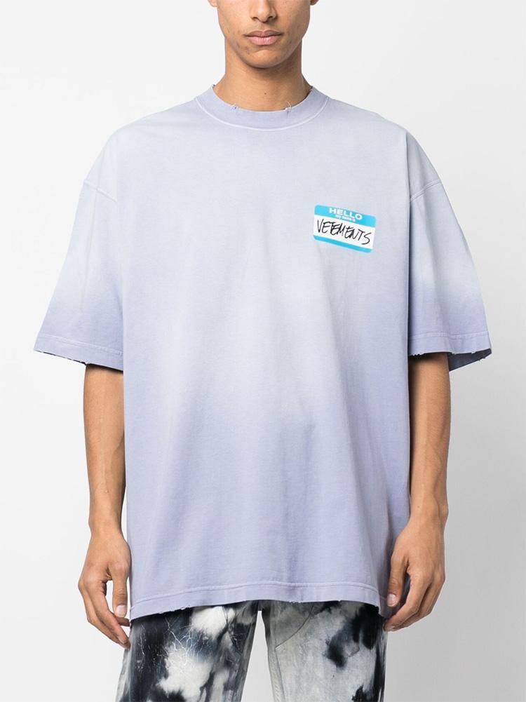 Vetements Men's Vintage Effect Short-Sleeve Crewneck T-Shirt UE63TR640L