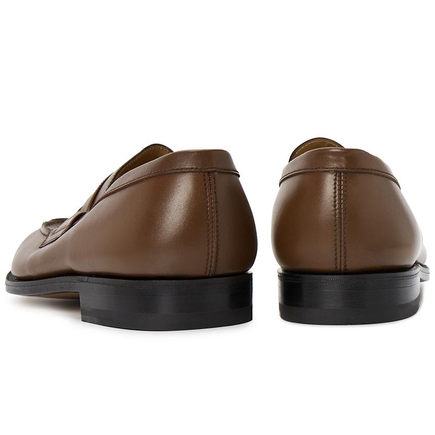 J.M. WESTON Men’s E Width Tan Leather Loafers