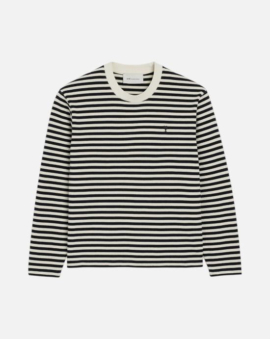 AMI Black Ivory Long Sleeve Sweatshirt