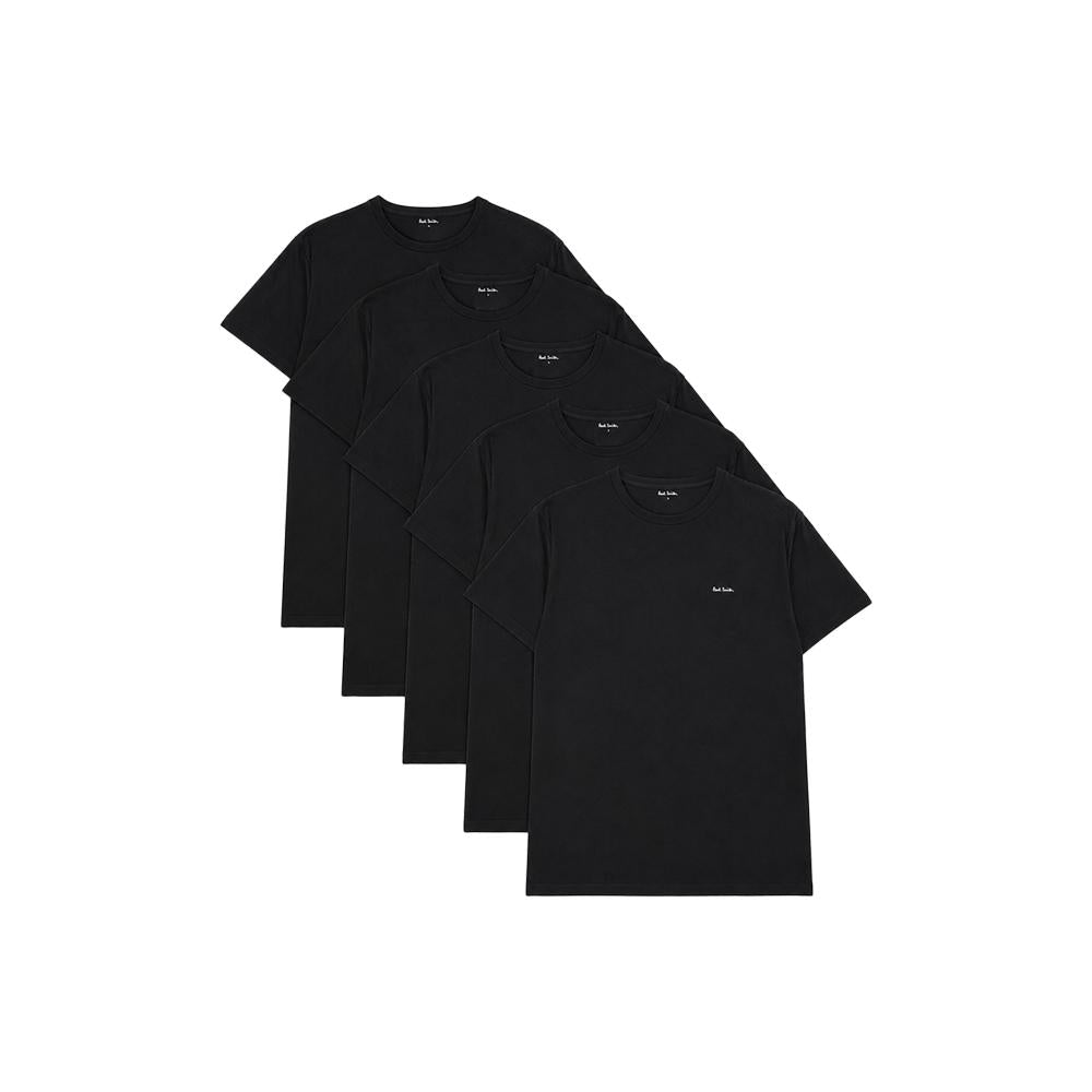 Paul Smith Black Logo Print 5 Pack T-Shirts M1A 389 M5PK 79