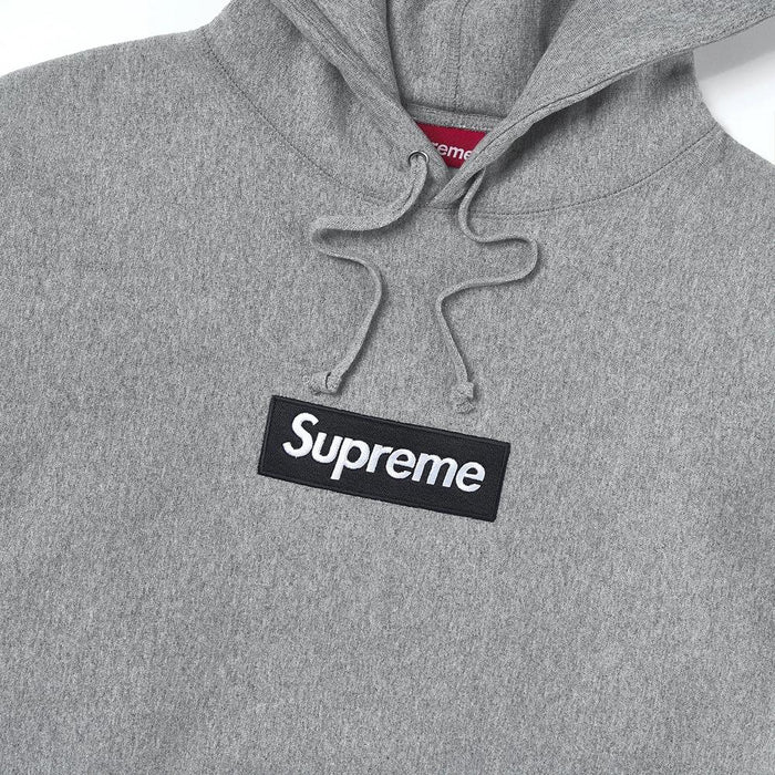 Supreme Box Logo Hoodie Heather Grey Unisex Pullover Sweatshirt