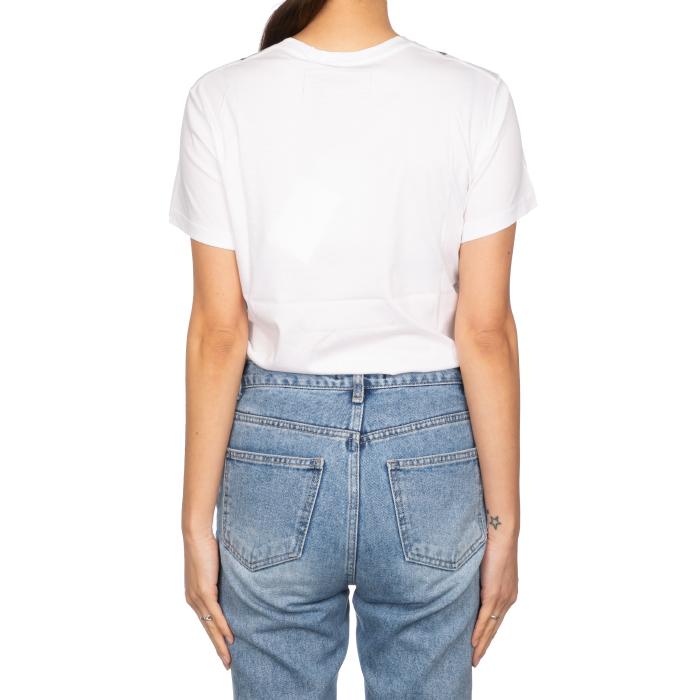 Balmain Indian Print Short Sleeve T-Shirt Women White