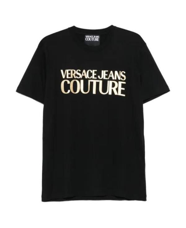 Versace Crystal Institutional Logo T-Shirt 78HAHE02 CJ00E G89