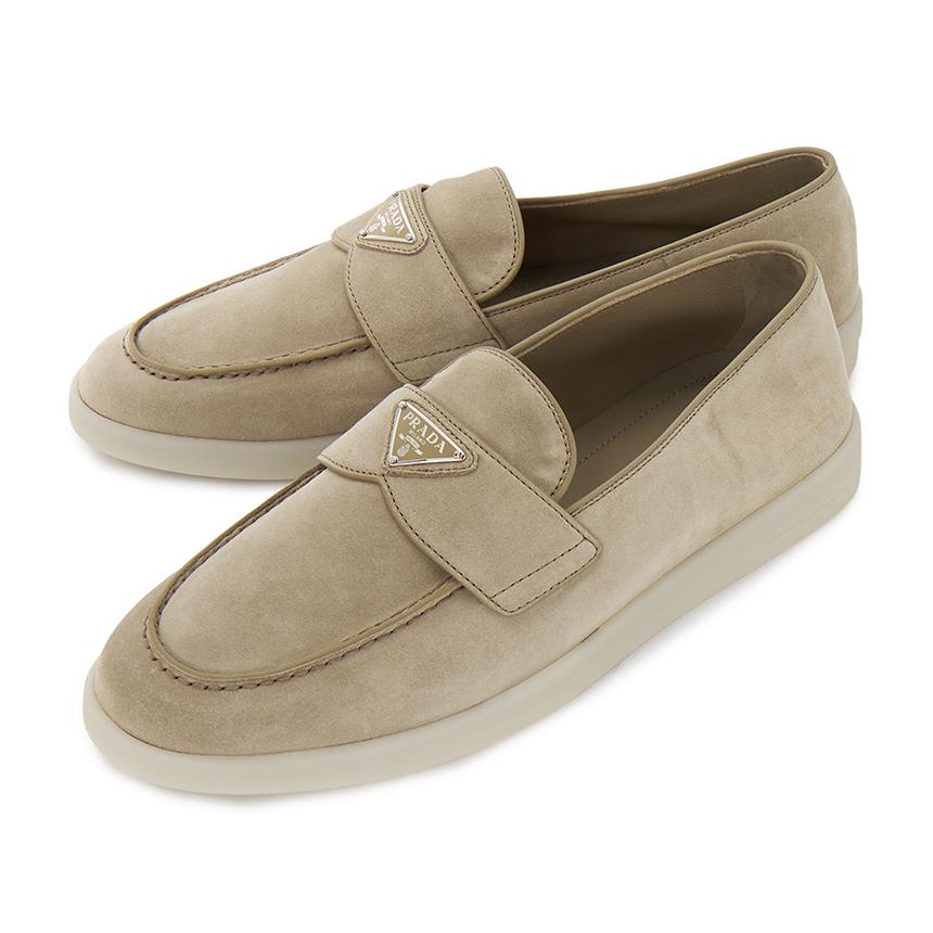 PRADA Black Leather Penny Loafers Men