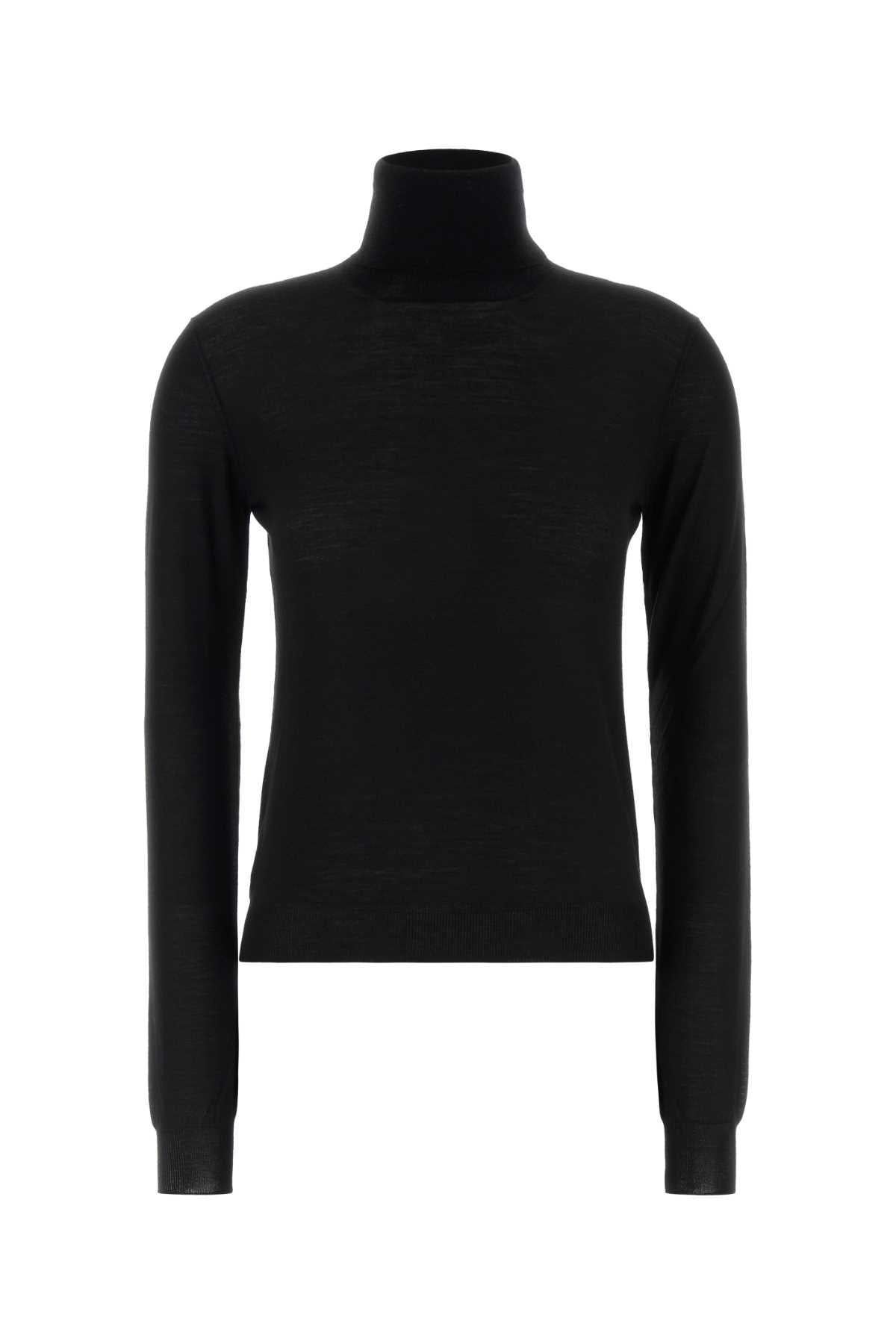 PRADA Black Wool Turtleneck Knit Sweater