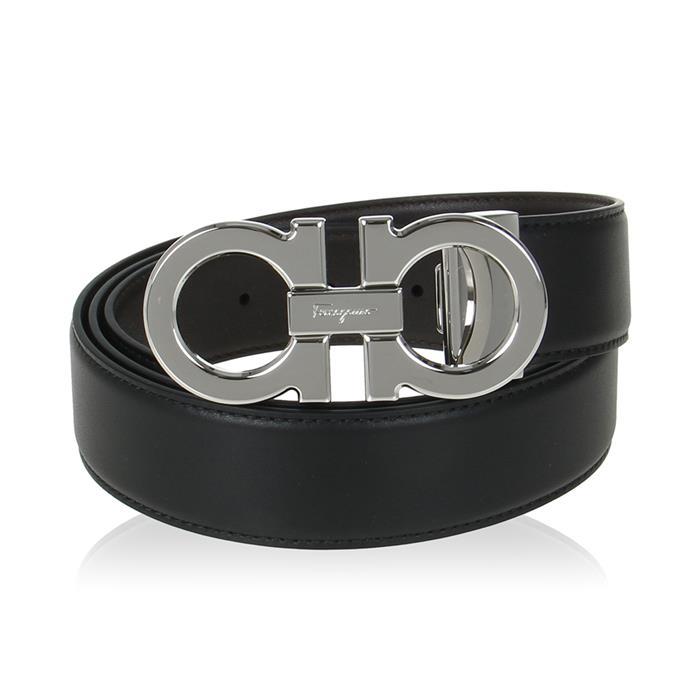 Ferragamo Double Gancini Reversible Leather Belt