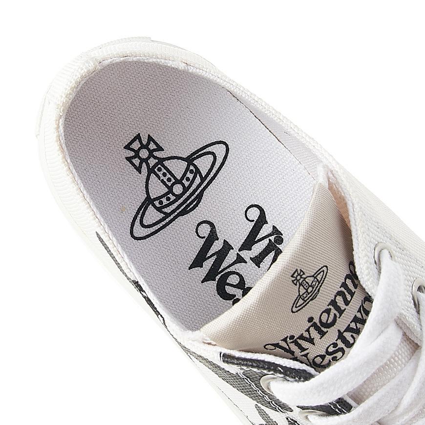 Vivienne Westwood Womens Plimsoll Low Top Sneakers White Canvas
