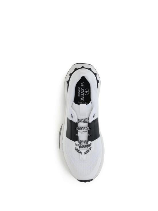 VALENTINO Garavani Bianco Black Leather Low-Top Sneakers Men