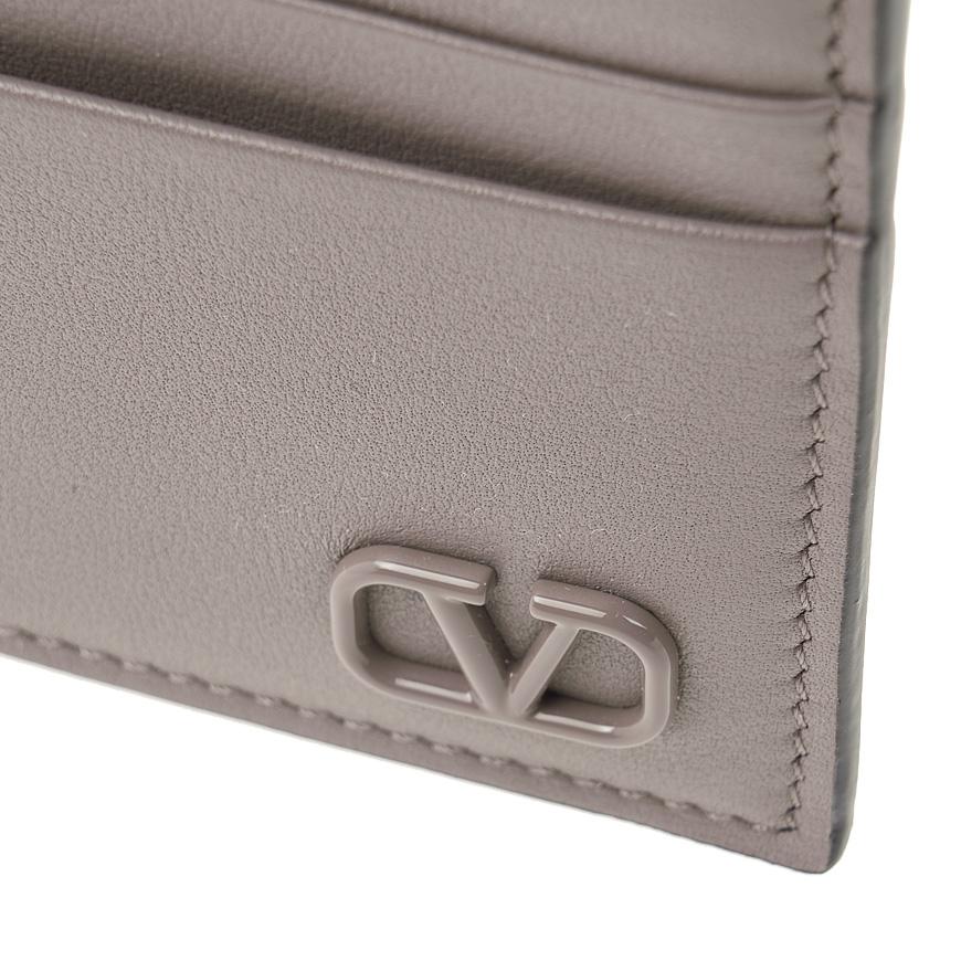 VALENTINO Garavani V Logo Plaque Card Holder Unisex Black Leath 4Y2P0U76 ZQU 416