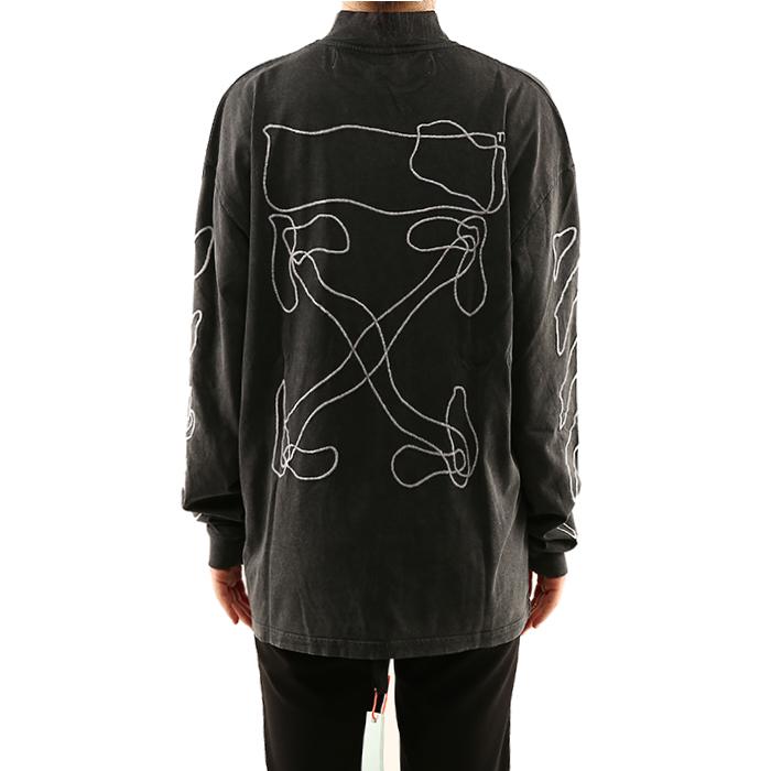 OFF WHITE Gray Half-Zip Long Sleeve T-Shirt Women