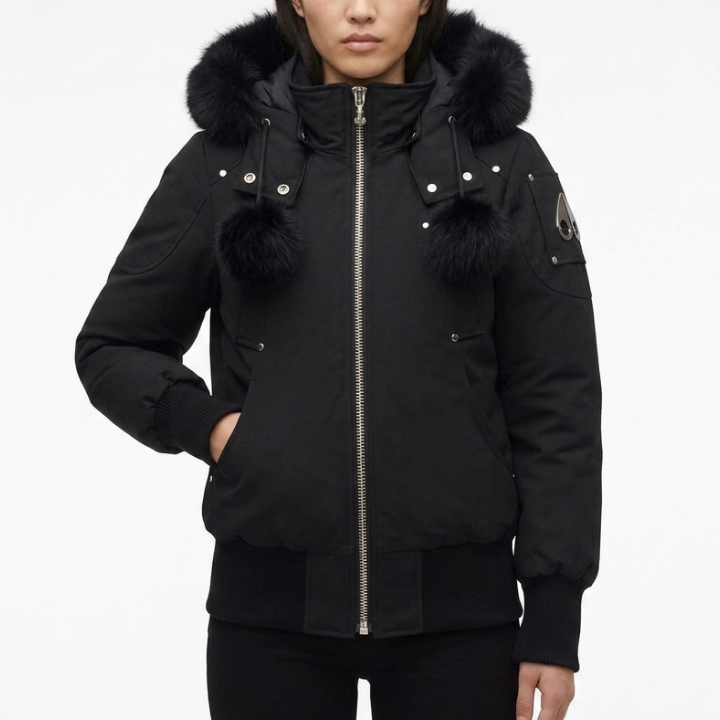 Moose Knuckles Debbie Bomber Down Jacket Women Black MK876LBK 291