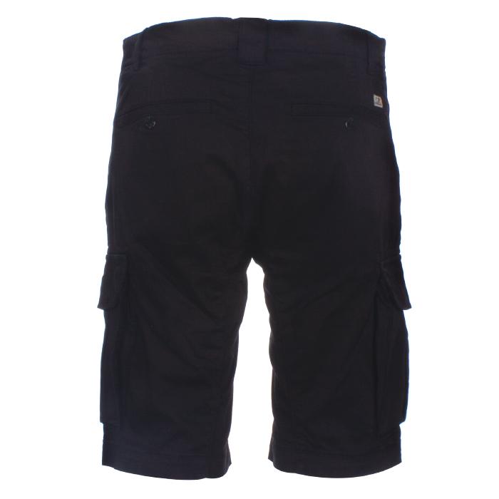 CP Company Stretch Satin Lens Cargo Shorts Black