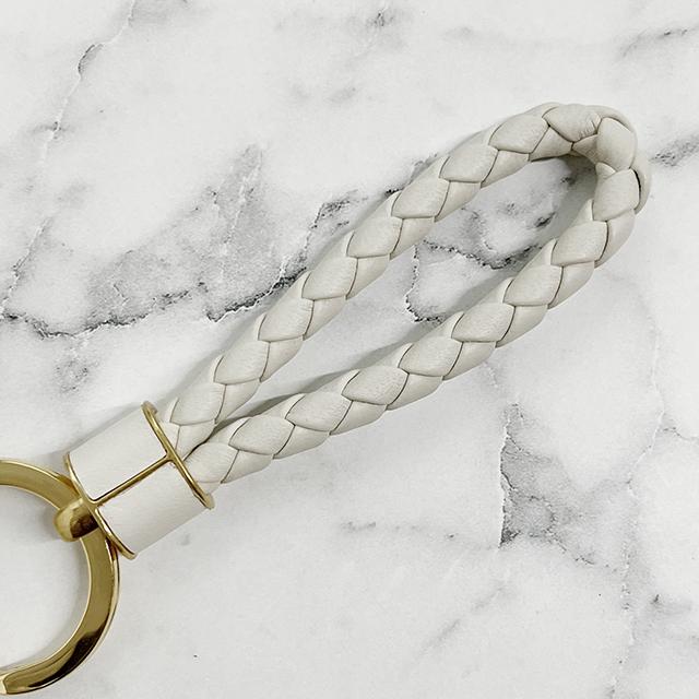 Bottega Veneta Intreccio Woven Leather Keyring 651820 V48E1 9644
