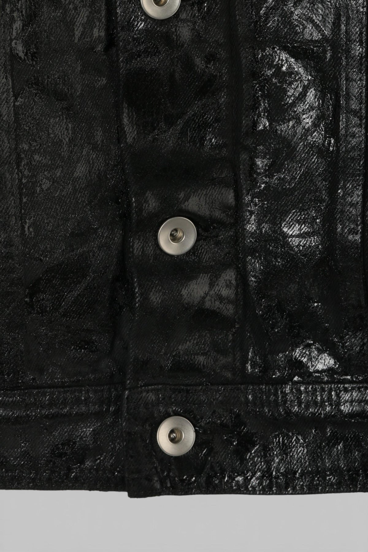 Rick Owens DRKSHDW Mega Crust Black Denim Slim Trucker Jacket DU02D2751 BMC 09