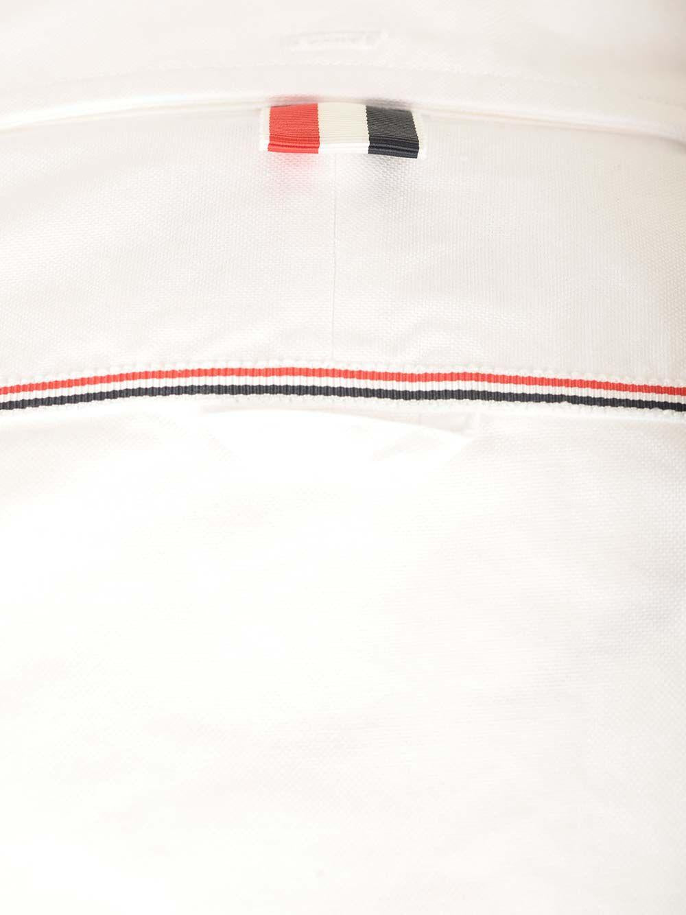 THOM BROWNE Long Sleeve Button-Up Shirt FW24 White Cotton