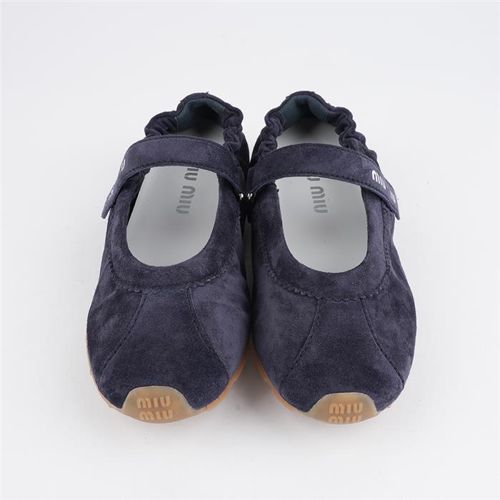 Miu Miu Plum Suede Ballerina Low-Top Sneakers