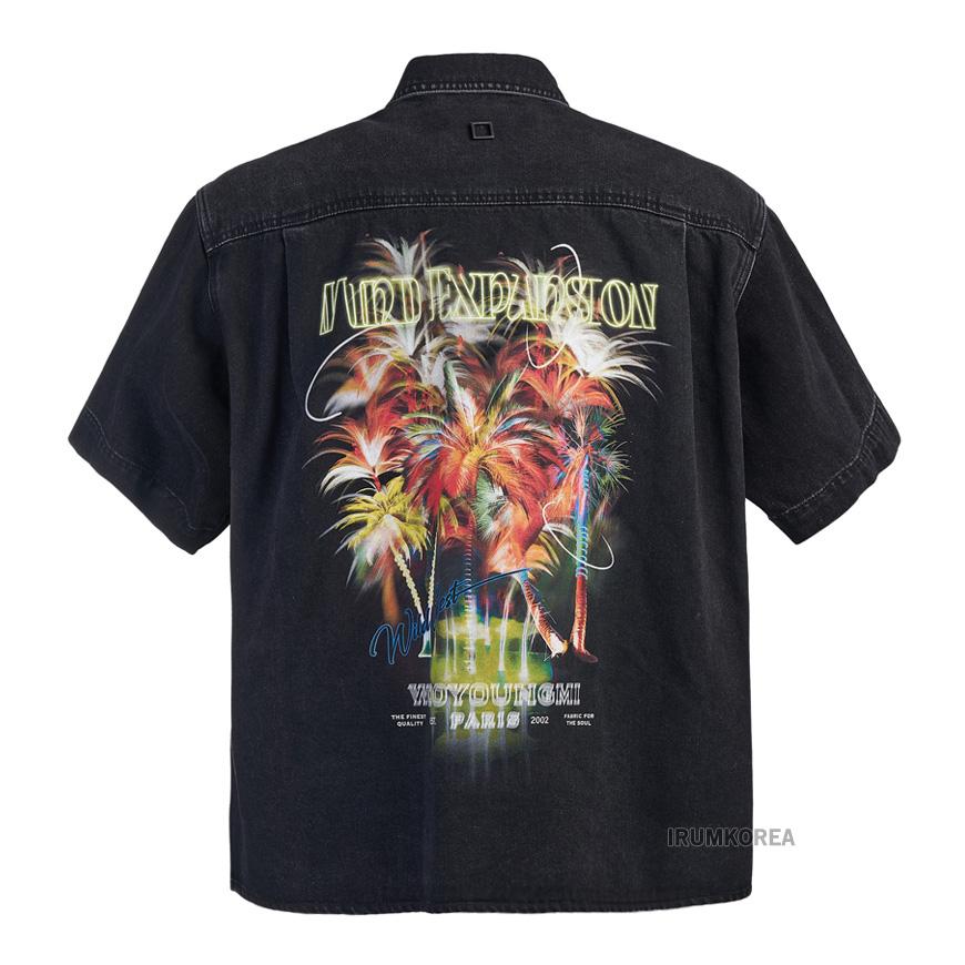WOOYOUNGMI Men’s Denim Long-Sleeve Shirt Navy