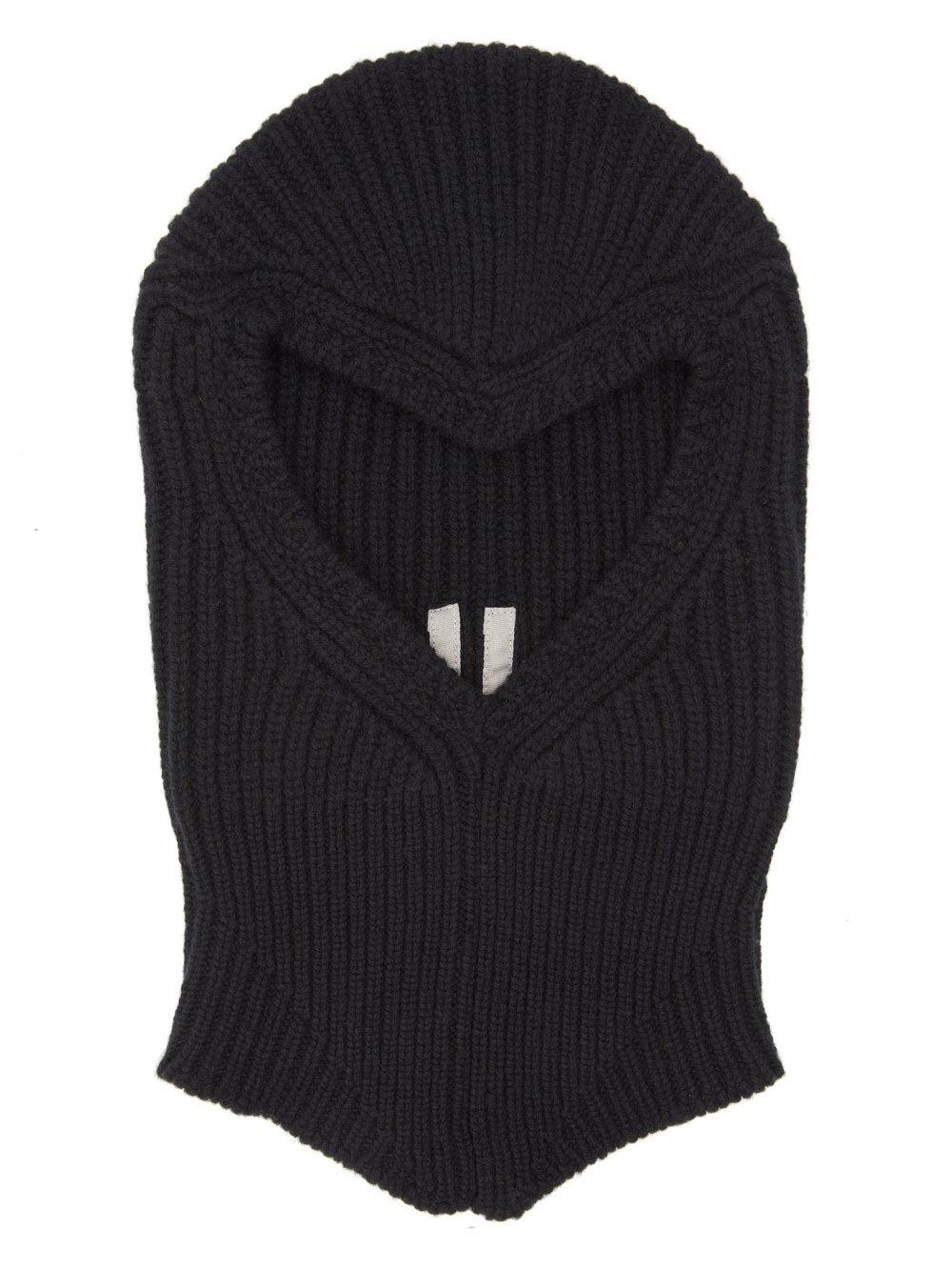Rick Owens Black Wool Knit Skull Balaclava RR02D6490 KWV 09