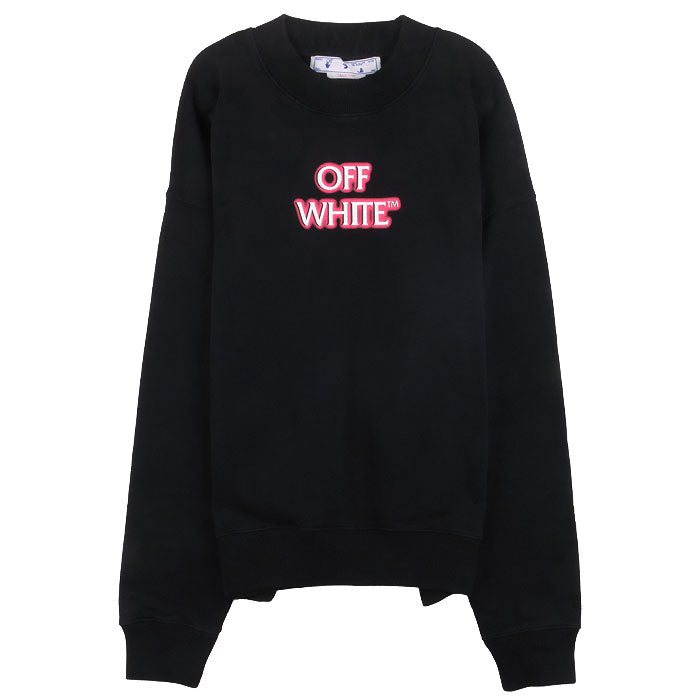 OFF WHITE Pink Lettering Crewneck Sweatshirt Mens