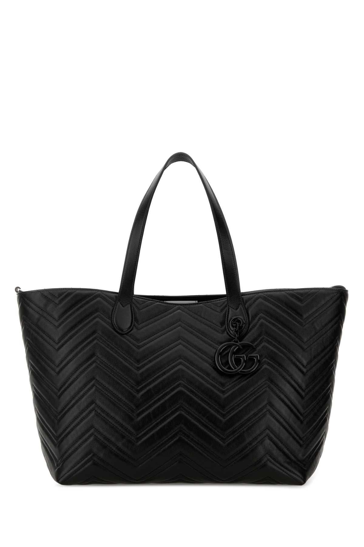 GUCCI Black Leather Tote Bag