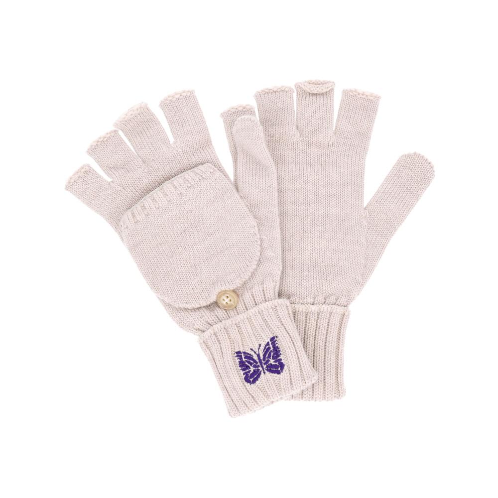 NEEDLES Merino Wool Convertible Gloves Men’s Leather Trim RW062 ABeige