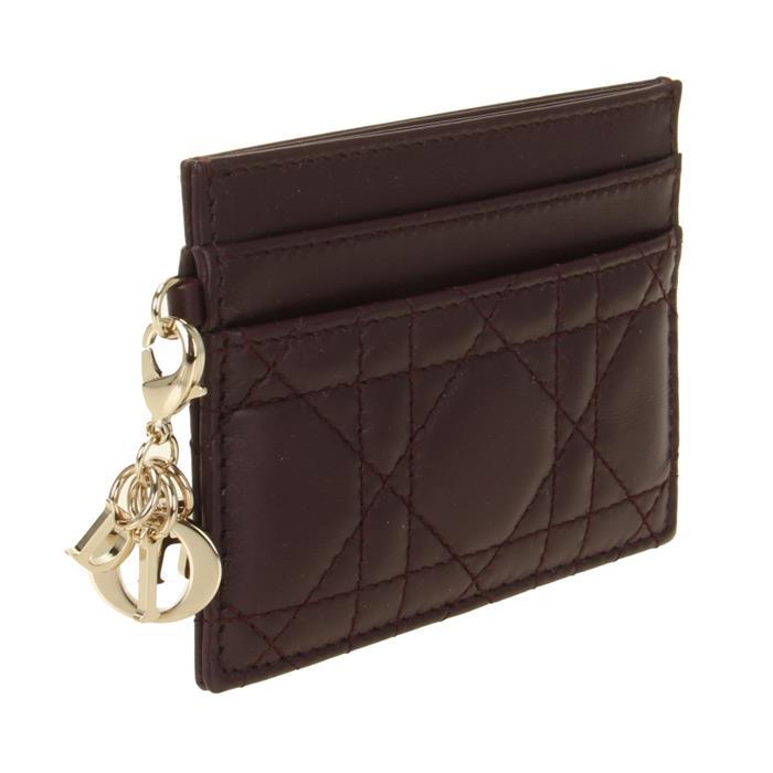 DIOR Lady Dior Freesia Leather Card Holder Wallet