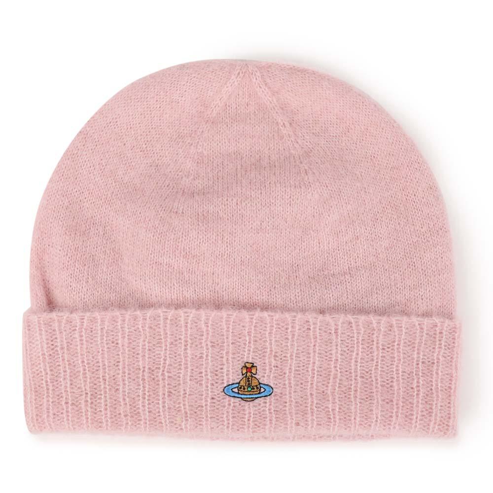 Vivienne Westwood Fluffy Knit Beanie Hat Navy Blue 8102002J K006A