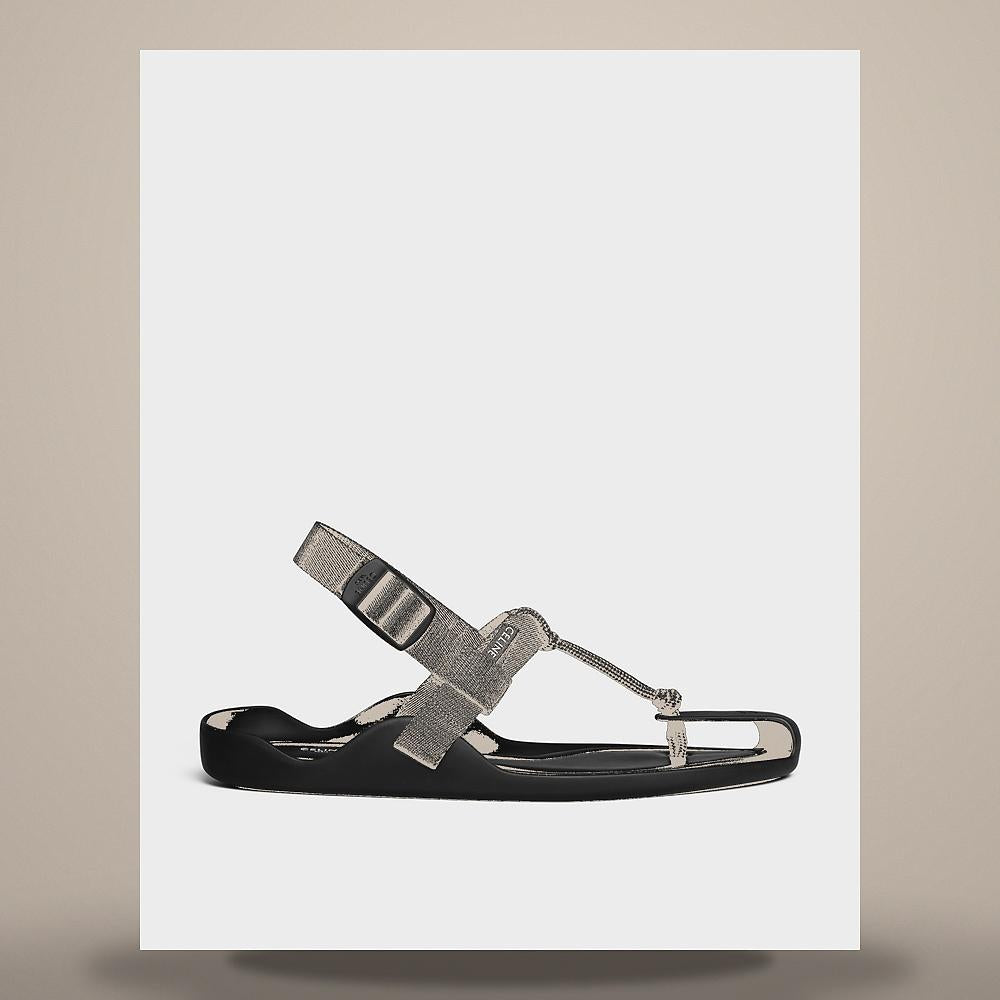 CELINE Sporty Sandal Loafer Canvas Black 367645361C 38NO