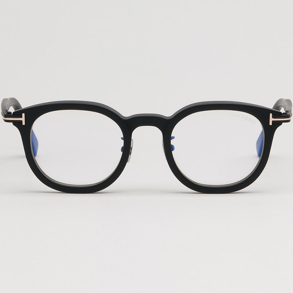 TOM FORD Matte Black Round Blue Light Blocking Eyeglasses Unisex TF6009DB 002