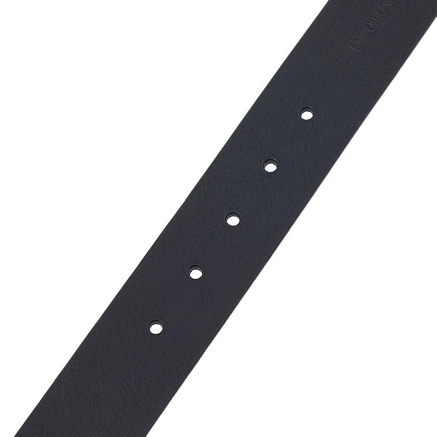 Emporio Armani Men’s Leather Belt with Logo Buckle Black
