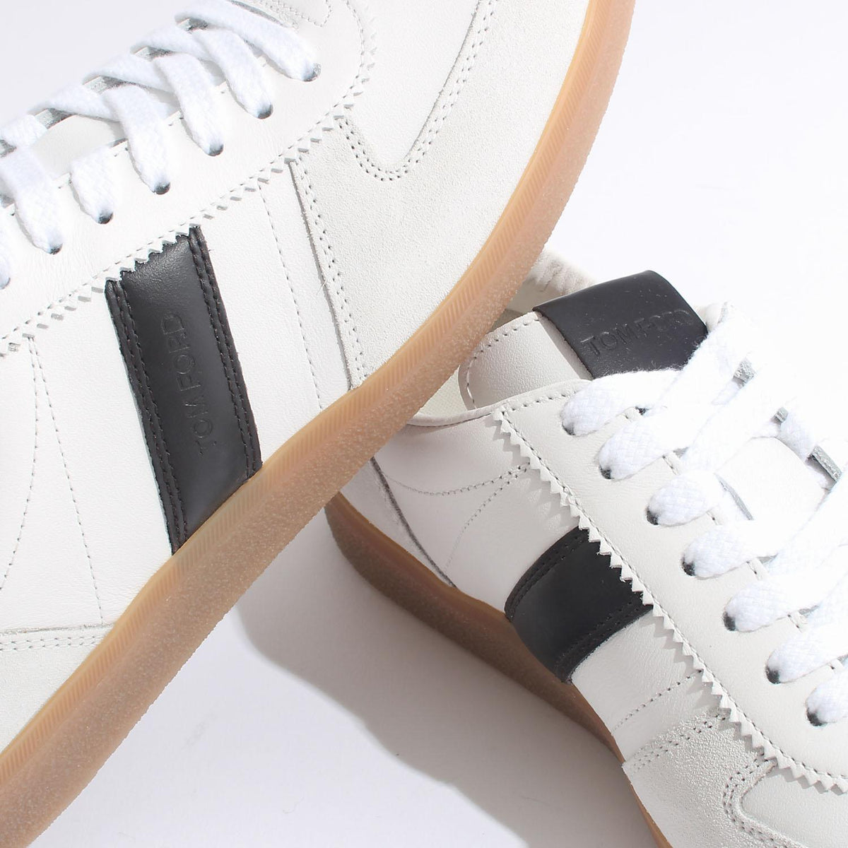 TOM FORD White Archer German Army Low-Top Sneakers J1558 LCL457N 5W028