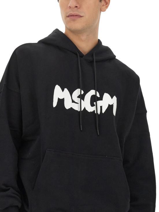 MSGM Black Logo Hooded Sweatshirt for Women 3540 MM 101 23779999