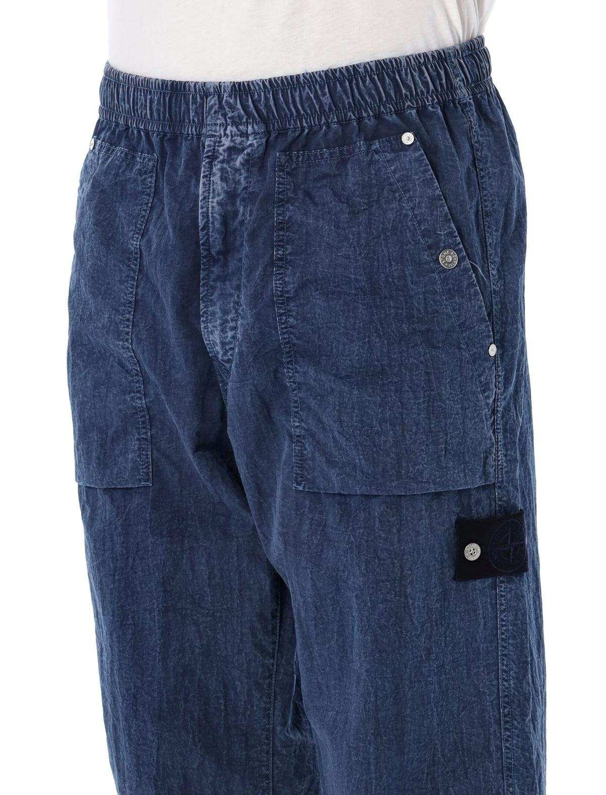 STONE ISLAND Black Cotton Cargo Pants for Men