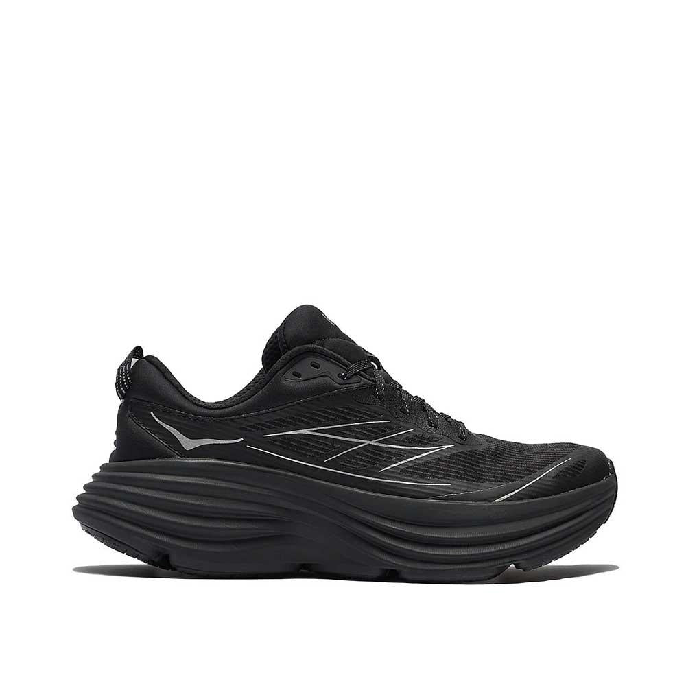 HOKA Bondi 8 TS Cage Running Shoes Men Black/Silver Low-Top Sneaker 1155391 BKSV