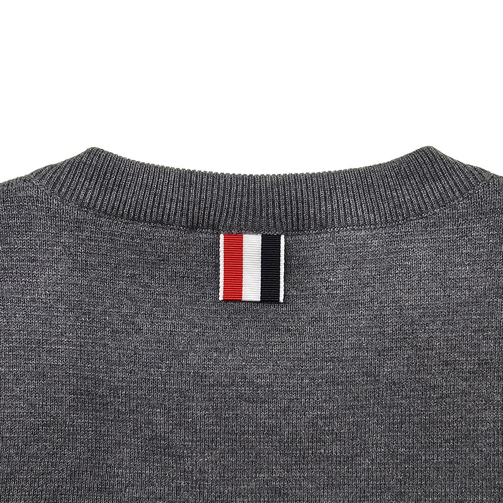 THOM BROWNE Women’s Classic Diagonal Stripe Milano Stitch Cotton Knit Pullover