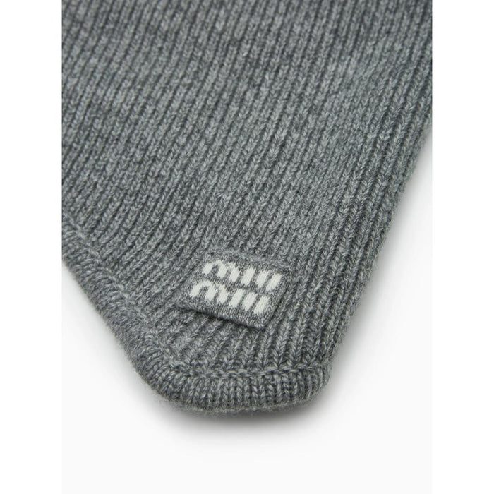 Miu Miu Wool-Blend Scarf Muffler Black
