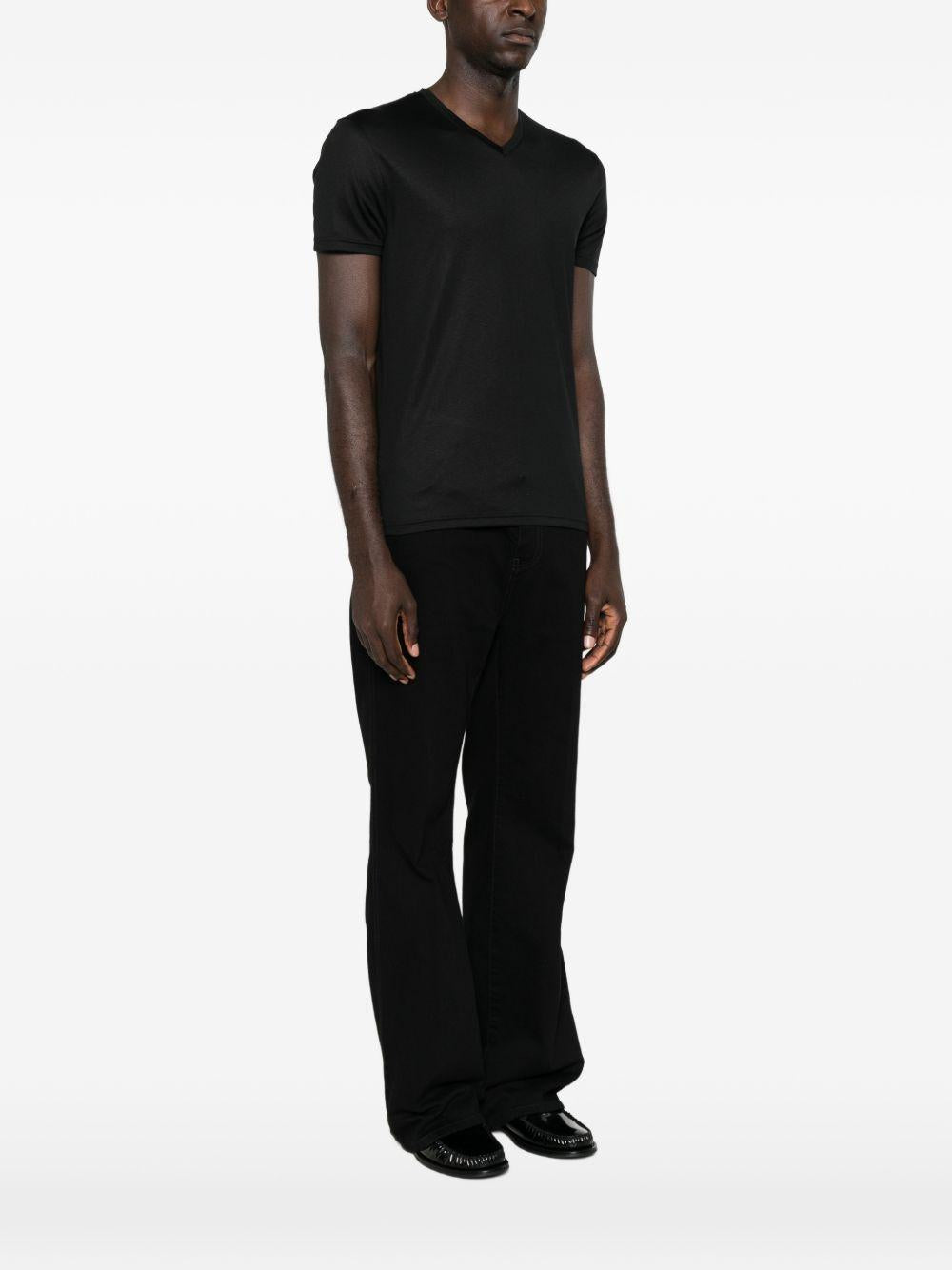 GUCCI Black Cotton Short Sleeve T-Shirt for Men