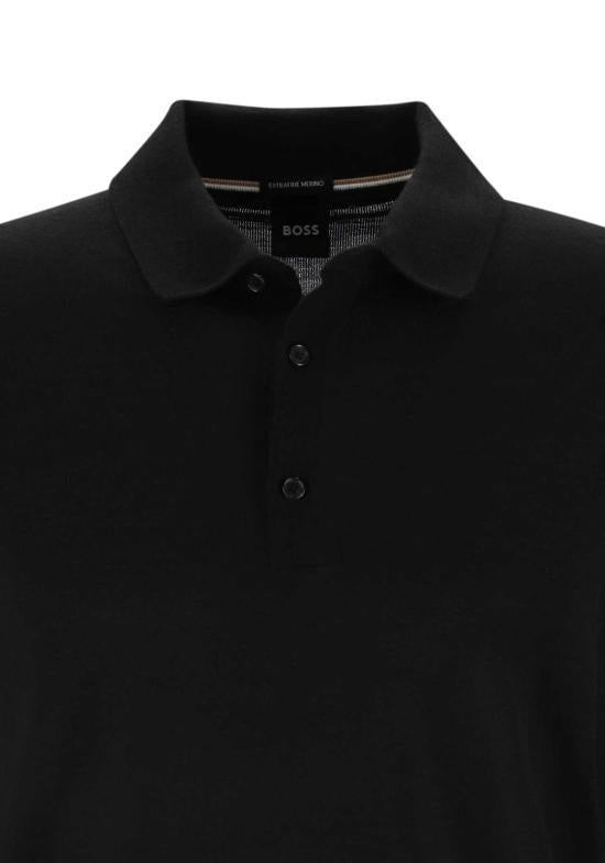 HUGO BOSS Black Cotton Polo Shirt for Men
