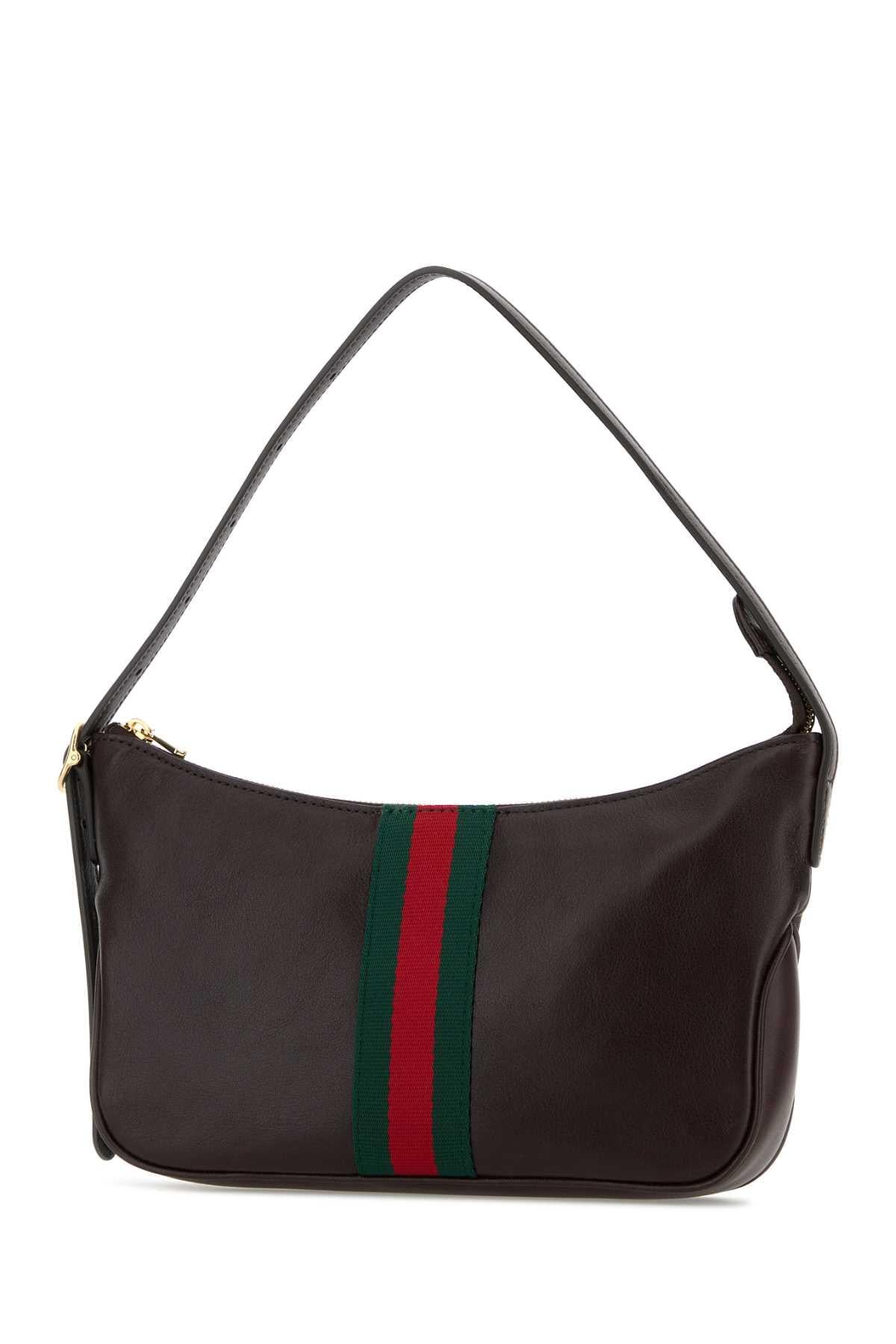 GUCCI Black Leather Shoulder Bag