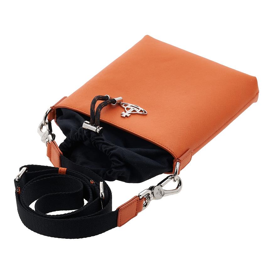 Vivienne Westwood Saffiano Drawstring Crossbody Bag