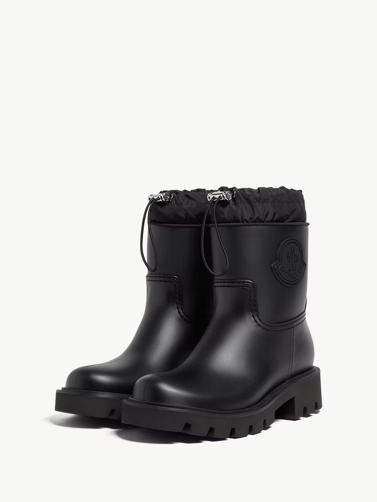 Moncler Black Leather Ankle Boots