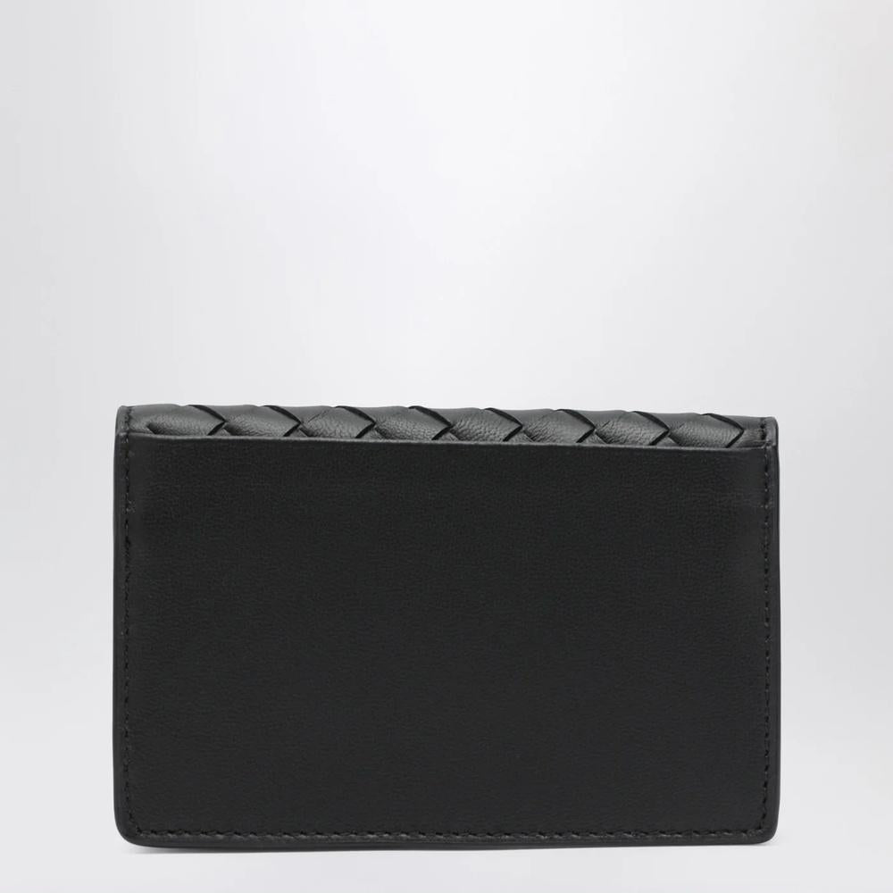 Bottega Veneta Intrecciato Leather Card Holder Black Unisex