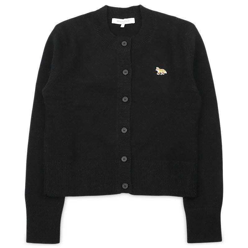 Maison Kitsune Women Baby Fox Patch Cardigan Black Knit