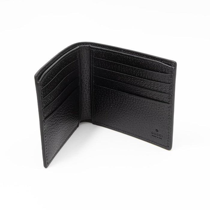 GUCCI GG Marmont Black Leather Bifold Wallet for Men