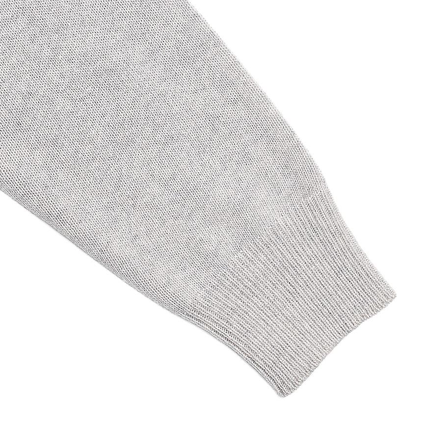 Maison Kitsune Fox Head Logo Crewneck Knit Sweater Light Gray Women