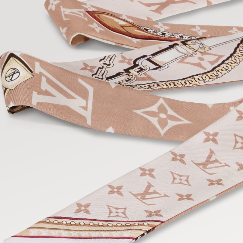 Louis Vuitton Ultimate Monogram BB Silk Twilly Scarf Beige