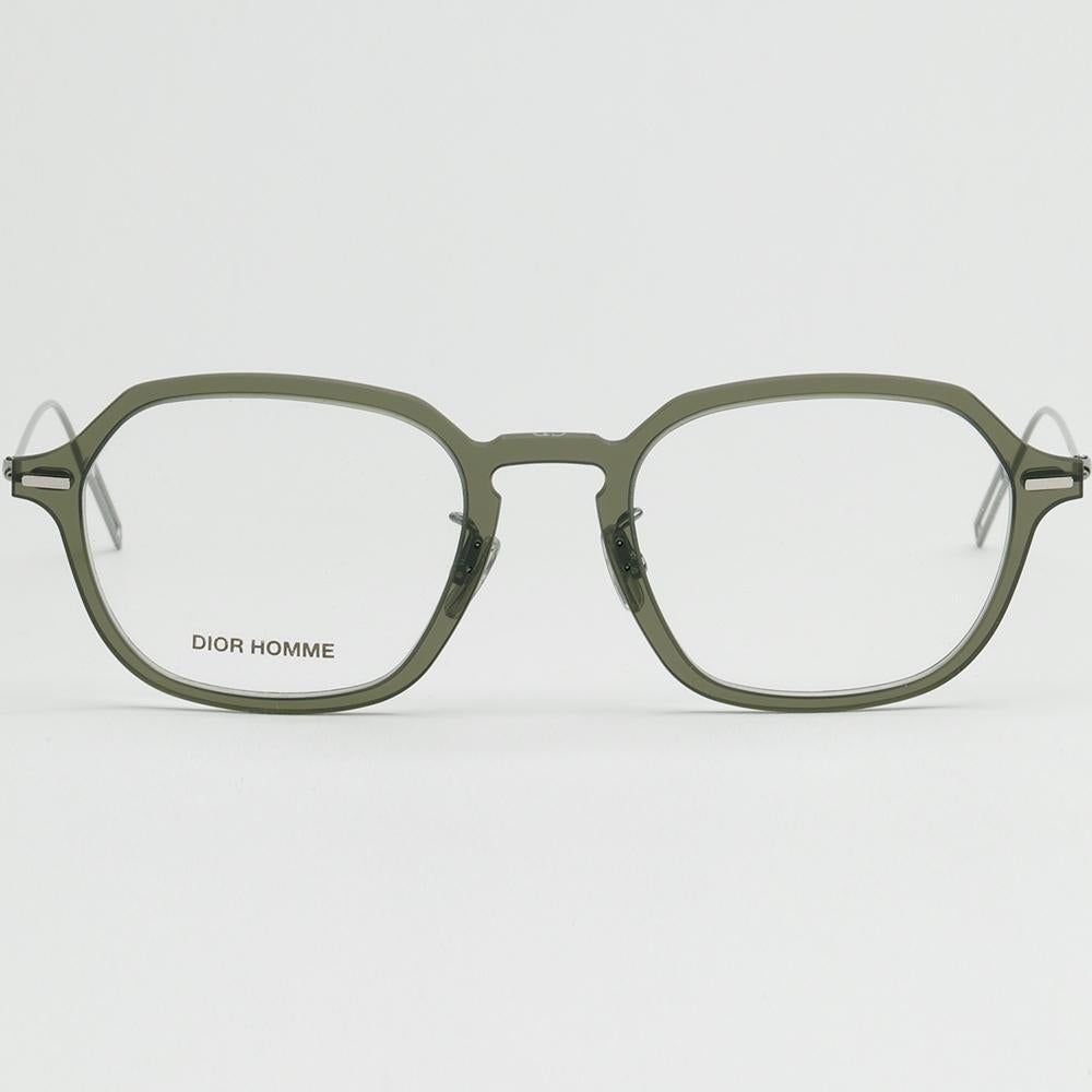 DIOR Green Transparent Acetate Square Eyeglass Frames Unisex DIORDISAPPEAR04 1ED
