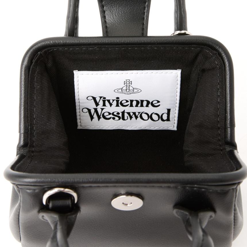 Vivienne Westwood Pamela Mini Chain Tote Bag Black Leather Women
