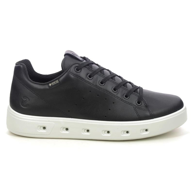 ecco Black Leather Street 720 Low-Top Sneakers for Men